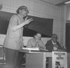 Miguel Garcia speaking at a "teach-in" at the London School of Economics (LSE), 8 May 1976