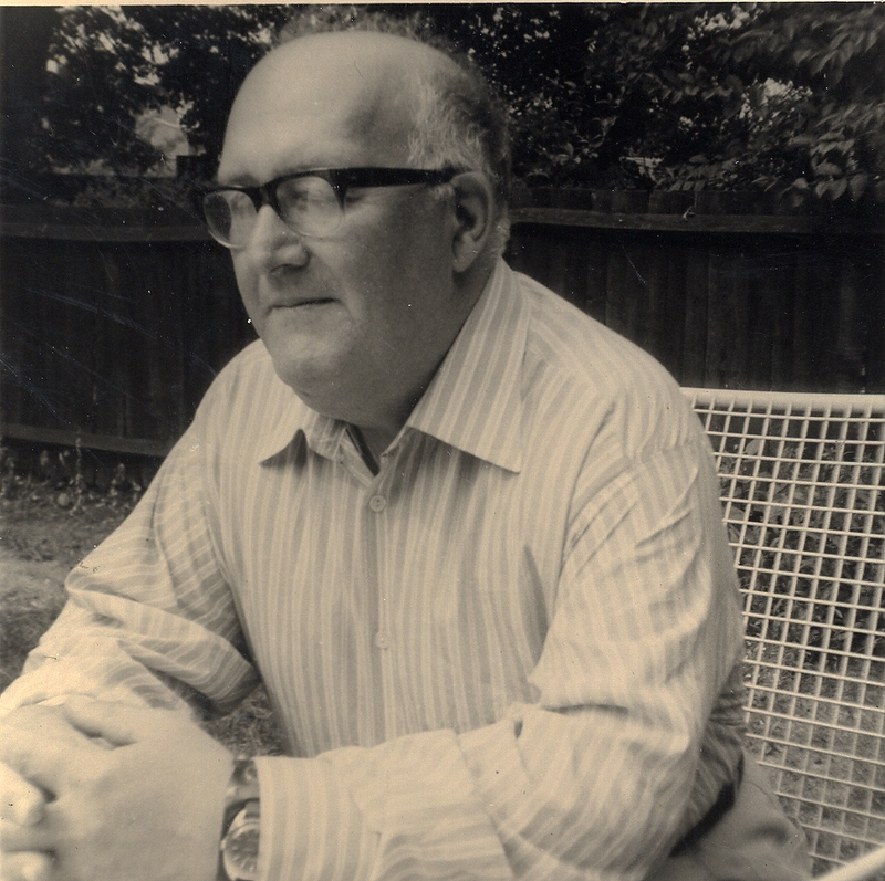 Albert in back garden of 123 Upper Tollington Park Road, Finsbury Park, 1976