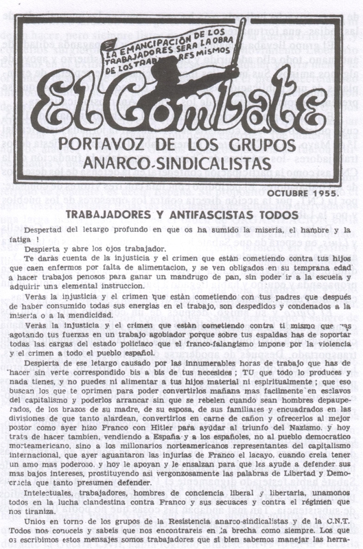 El Combate, October 1955 [front page only]