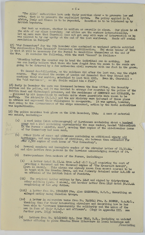 The Freedom Press Anarchists and H.M. Forces page 6