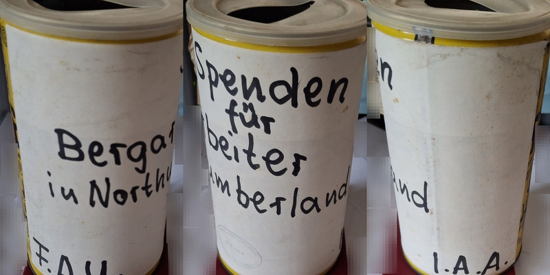 FAU-IAA Miners' solidarity collecting tin