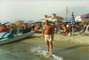 Albert Meltzer on the beach, Viareggio