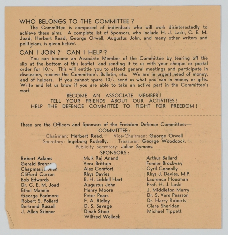 Freedom Defence Committee brochure page 2
