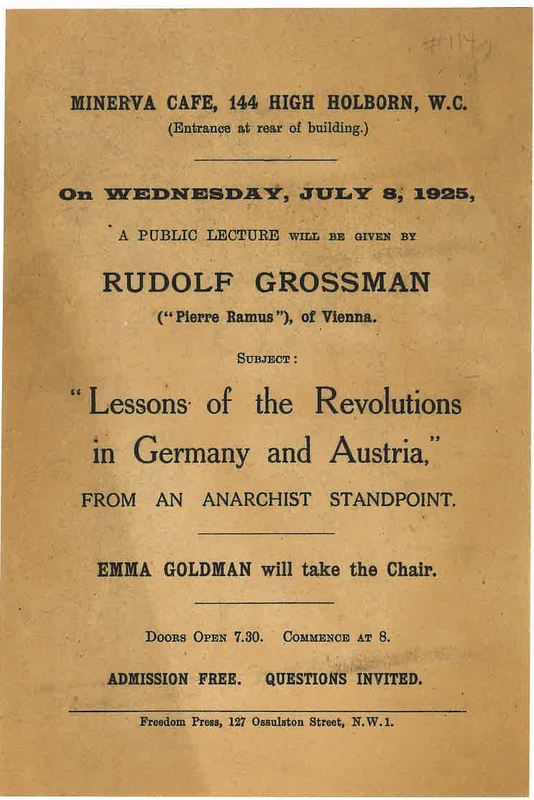 Lessons of the Revolutions in Germany and Austria Meeting flier (1925)