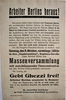 Arbeiter Berlins heraus! Gebt Ghezzi frei! [FAUD protest leaflet in solidarity with Francesco Ghezzi, October 1922]